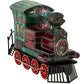 Meyda Lighting Train 10"H x 11"W 2-Light Black Locomotive Lighted Sculpture Table Lamp With Multi-Colored Shade Glass
