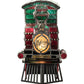 Meyda Lighting Train 10"H x 11"W 2-Light Black Locomotive Lighted Sculpture Table Lamp With Multi-Colored Shade Glass
