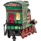 Meyda Lighting Train 10"H x 11"W 2-Light Black Locomotive Lighted Sculpture Table Lamp With Multi-Colored Shade Glass