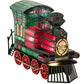 Meyda Lighting Train 10"H x 11"W 2-Light Black Locomotive Lighted Sculpture Table Lamp With Multi-Colored Shade Glass