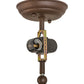 Meyda Lighting Train 15" 2-Light Cafe Noir Flush Mount Light With Amber Mica Shade Glass