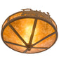 Meyda Lighting Train 16" 2-Light Antique Copper Flush Mount Light With Amber Mica Shade Glass
