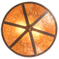 Meyda Lighting Train 16" 2-Light Antique Copper Flush Mount Light With Amber Mica Shade Glass