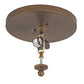 Meyda Lighting Train 16" 2-Light Antique Copper Flush Mount Light With Amber Mica Shade Glass