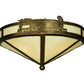 Meyda Lighting Train 16" 3-Light Antique Copper Flush Mount Light With Honey Onyx Acrylic Shade