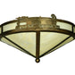 Meyda Lighting Train 16" 3-Light Antique Copper Flush Mount Light With Honey Onyx Acrylic Shade