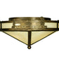 Meyda Lighting Train 16" 3-Light Antique Copper Flush Mount Light With Honey Onyx Acrylic Shade