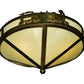 Meyda Lighting Train 16" 3-Light Antique Copper Flush Mount Light With Honey Onyx Acrylic Shade