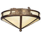 Meyda Lighting Train 16" 3-Light Antique Copper Flush Mount Light With Honey Onyx Acrylic Shade