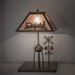 Meyda Lighting Train 25" Antique Copper Table Lamp With Silver Mica Shade Glass