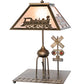 Meyda Lighting Train 25" Antique Copper Table Lamp With Silver Mica Shade Glass