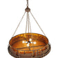 Meyda Lighting Train 36" 4-Light Cafe Noir Inverted Pendant Light With Amber Mica Shade Glass