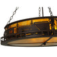 Meyda Lighting Train 36" 4-Light Cafe Noir Inverted Pendant Light With Amber Mica Shade Glass