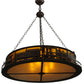 Meyda Lighting Train 36" 4-Light Cafe Noir Inverted Pendant Light With Amber Mica Shade Glass