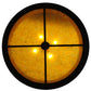 Meyda Lighting Train 36" 4-Light Cafe Noir Inverted Pendant Light With Amber Mica Shade Glass