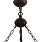 Meyda Lighting Train 36" 4-Light Cafe Noir Inverted Pendant Light With Amber Mica Shade Glass