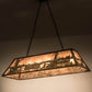 Meyda Lighting Train 48" 6-Light Antique Copper Island Pendant Light With Silver Mica Shade Glass