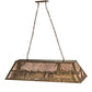 Meyda Lighting Train 48" 6-Light Antique Copper Island Pendant Light With Silver Mica Shade Glass