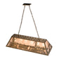 Meyda Lighting Train 48" 6-Light Antique Copper Island Pendant Light With Silver Mica Shade Glass