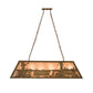 Meyda Lighting Train 48" 6-Light Antique Copper Island Pendant Light With Silver Mica Shade Glass