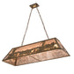 Meyda Lighting Train 48" 6-Light Antique Copper Island Pendant Light With Silver Mica Shade Glass