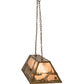 Meyda Lighting Train 48" 6-Light Antique Copper Island Pendant Light With Silver Mica Shade Glass
