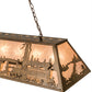 Meyda Lighting Train 48" 6-Light Antique Copper Island Pendant Light With Silver Mica Shade Glass