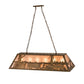 Meyda Lighting Train 48" 6-Light Antique Copper Island Pendant Light With Silver Mica Shade Glass