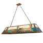 Meyda Lighting Train 60" 9-Light Antique Copper Island Pendant Light With Multi-Colored Shade Glass