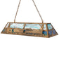 Meyda Lighting Train 60" 9-Light Antique Copper Island Pendant Light With Multi-Colored Shade Glass