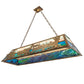 Meyda Lighting Train 60" 9-Light Antique Copper Island Pendant Light With Multi-Colored Shade Glass