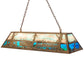 Meyda Lighting Train 60" 9-Light Antique Copper Island Pendant Light With Multi-Colored Shade Glass