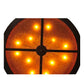 Meyda Lighting Train 72" 12-Light Cafe Noir Inverted Pendant Light With Amber Mica Shade Glass