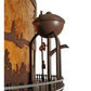 Meyda Lighting Train 72" 12-Light Cafe Noir Inverted Pendant Light With Amber Mica Shade Glass