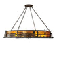 Meyda Lighting Train 72" 12-Light Cafe Noir Inverted Pendant Light With Amber Mica Shade Glass