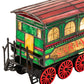 Meyda Lighting Train 8"H x 11"W 2-Light Black Carriage Lighted Sculpture Table Lamp With Multi-Colored Shade Glass