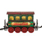 Meyda Lighting Train 8"H x 11"W 2-Light Black Carriage Lighted Sculpture Table Lamp With Multi-Colored Shade Glass