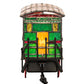 Meyda Lighting Train 8"H x 11"W 2-Light Black Carriage Lighted Sculpture Table Lamp With Multi-Colored Shade Glass