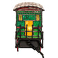 Meyda Lighting Train 8"H x 11"W 2-Light Black Carriage Lighted Sculpture Table Lamp With Multi-Colored Shade Glass