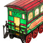 Meyda Lighting Train 8"H x 11"W 2-Light Black Carriage Lighted Sculpture Table Lamp With Multi-Colored Shade Glass