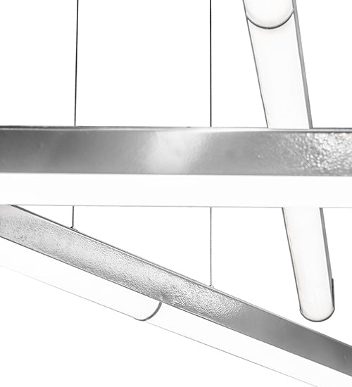 Meyda Lighting Trax 105" LED Britebond Chrome Cascading Pendant Light With White Statuario Idalight Shade