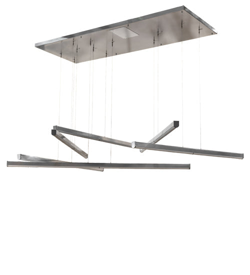 Meyda Lighting Trax 105" LED Britebond Chrome Cascading Pendant Light With White Statuario Idalight Shade
