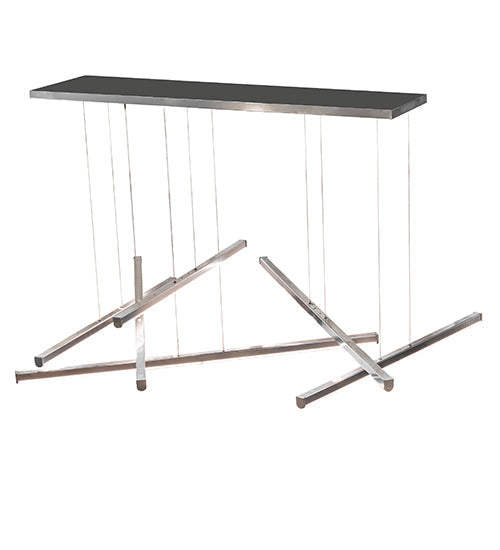 Meyda Lighting Trax 105" LED Britebond Chrome Cascading Pendant Light With White Statuario Idalight Shade