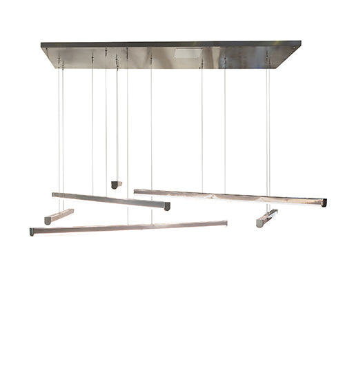 Meyda Lighting Trax 105" LED Britebond Chrome Cascading Pendant Light With White Statuario Idalight Shade