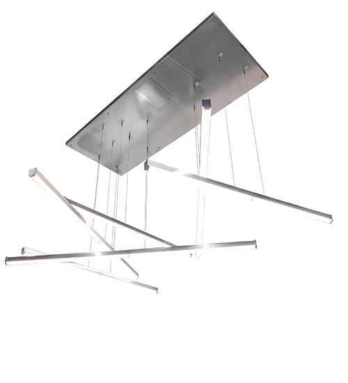Meyda Lighting Trax 105" LED Britebond Chrome Cascading Pendant Light With White Statuario Idalight Shade