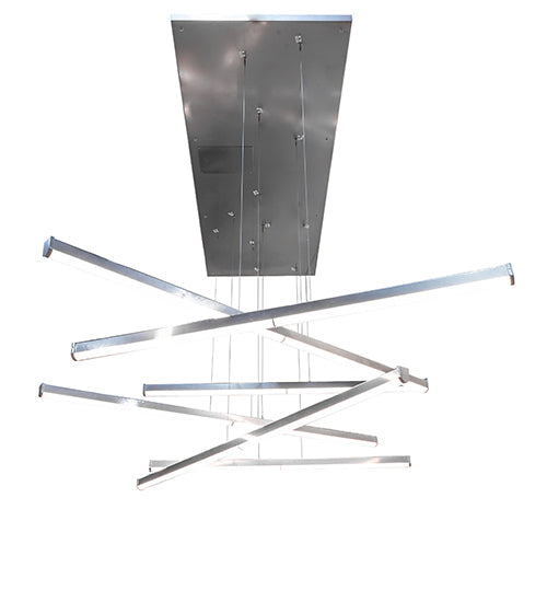 Meyda Lighting Trax 105" LED Britebond Chrome Cascading Pendant Light With White Statuario Idalight Shade