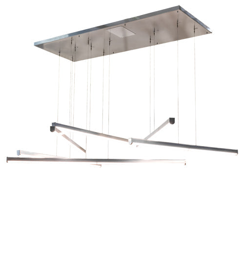 Meyda Lighting Trax 105" LED Britebond Chrome Cascading Pendant Light With White Statuario Idalight Shade