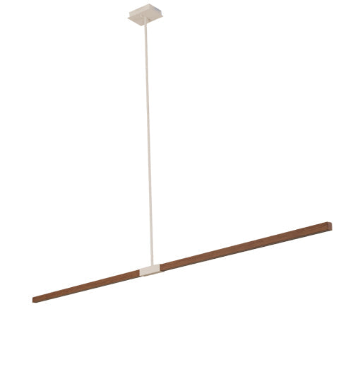 Meyda Lighting Trax 120" LED White & Faux Maplewood Island Pendant Light With White Statuario Idalight Shade