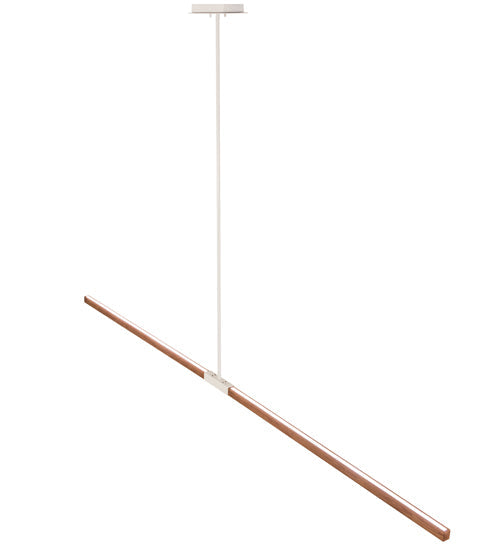 Meyda Lighting Trax 120" LED White & Faux Maplewood Island Pendant Light With White Statuario Idalight Shade