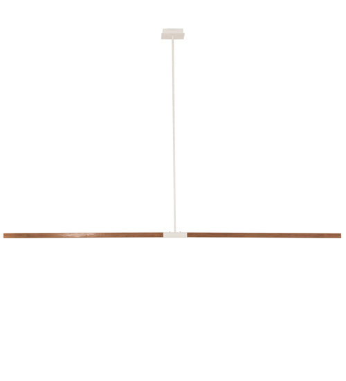 Meyda Lighting Trax 120" LED White & Faux Maplewood Island Pendant Light With White Statuario Idalight Shade